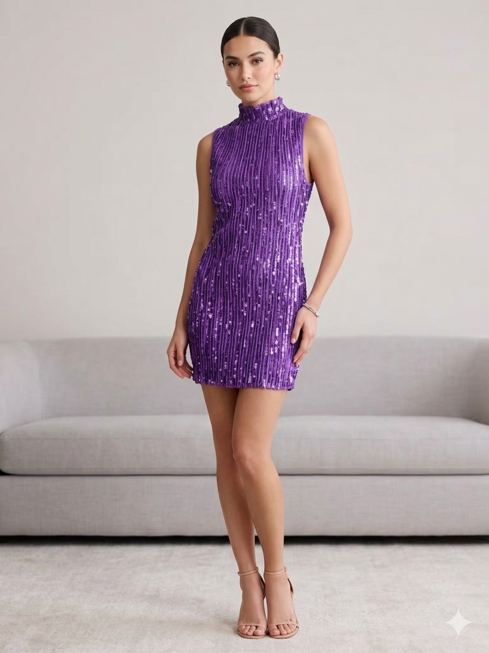 ASOS Purple Sequin Mini Dress
